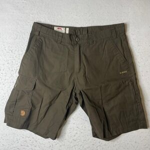 Fjallraven Karl Shorts Mens 33-34 Brown G-1000 Outdoor Cargo Hiking Shorts